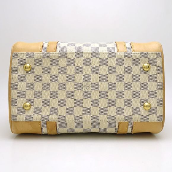Louis Vuitton Damier Azur Berkley Handbag Boston Bag White - Picture 3 of 5